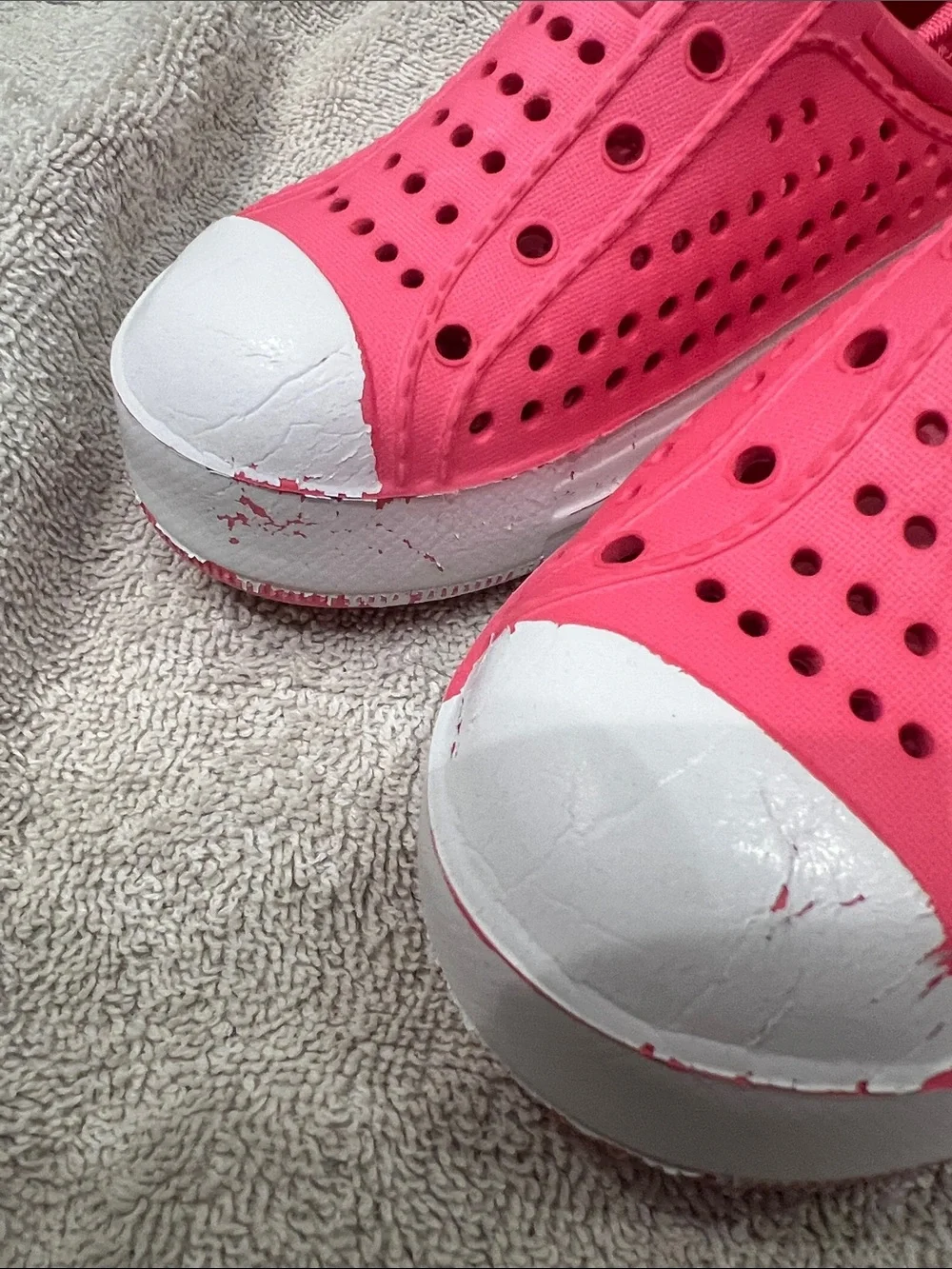 Kids Pink Slip-On Water Shoes with White Toe Cap